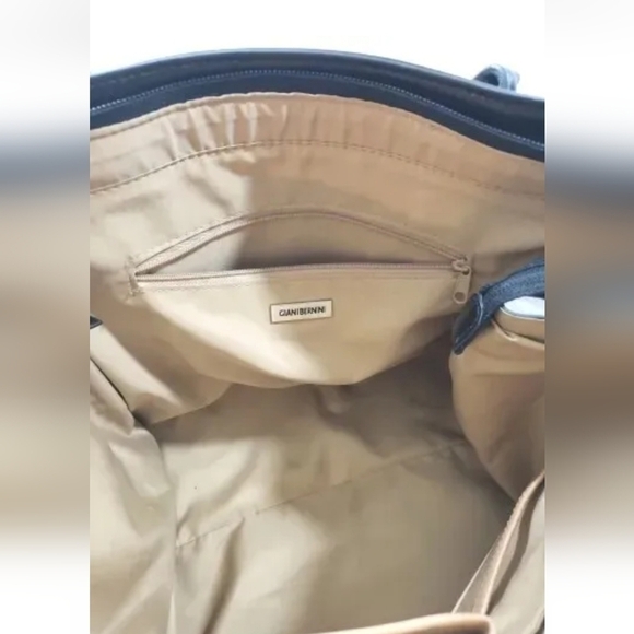 Giani Bernini Two-Tone Glazed Tote Hand Bag Leather Purse. - Picture 4 of 13